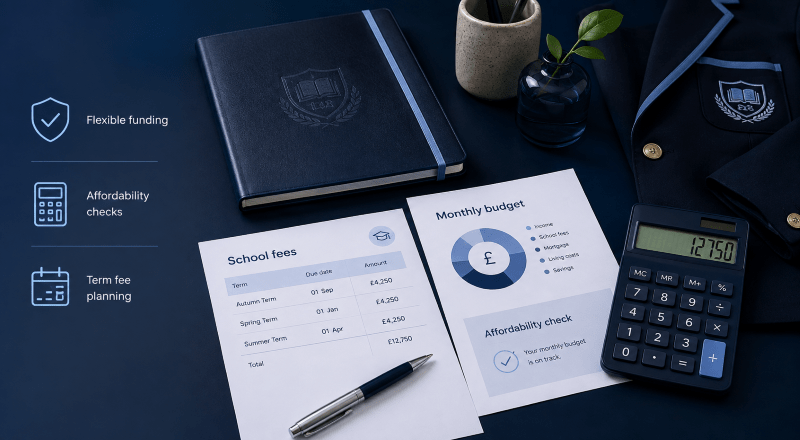 School Fee Finance Affordability planning with school fee schedule, monthly budget, calculator and affordability check.
